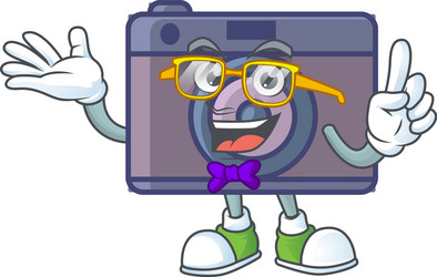 geek character retro camera mascot design vector image