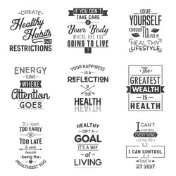 Health & Wellness Typography vector image