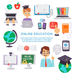 Online education e-learning science vector