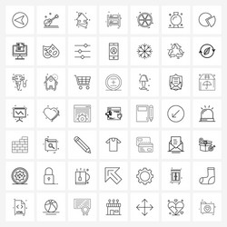 set 49 simple line icons for web and print vector image