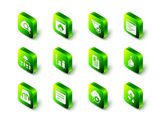 set cloud technology data transfer filter setting vector image