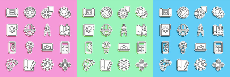 set line processor with microcircuits cpu vector image
