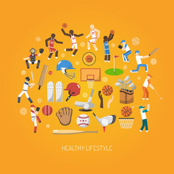 Flat sport icons set Royalty Free Vector Image
