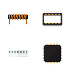 flat device set of memory bobbin cpu and other vector image