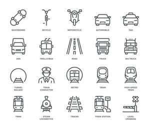 land transport icons vector