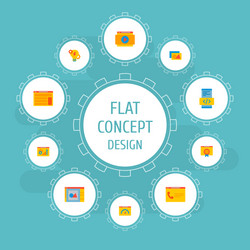 set of website development icons flat style vector image