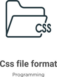 css file format outline icon thin line black vector image