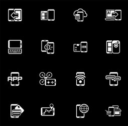 Flat design mobile devices and services icons set vector