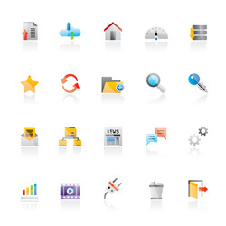 Hosting server and internet icons vector