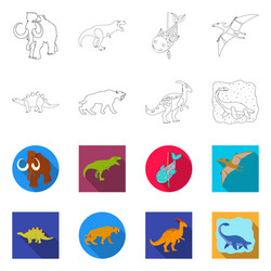 isolated object animal and character icon set vector image