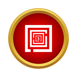 Labyrinth icon in simple style vector