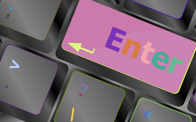 message on keyboard enter key for online support vector image