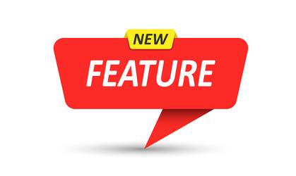 New Feature Pointer Label vector image