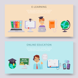 Online education e-learning science vector