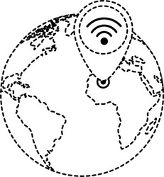 planet with pointer location vector image