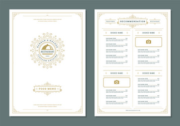 Restaurant menu design and label brochure vector