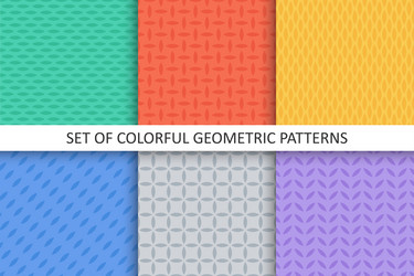 set of seamless geometric patterns vector image