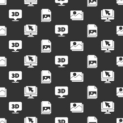 set picture landscape computer monitor and cursor vector image