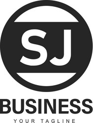 sj initial a logo design with abstract style vector image
