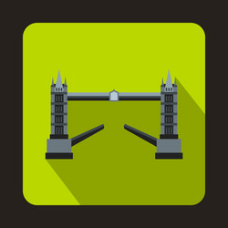 Tower bridge london icon in flat style vector