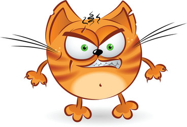 Angry orange cartoon cat vector