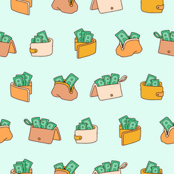 collection of wallet seamless pattern for print vector image