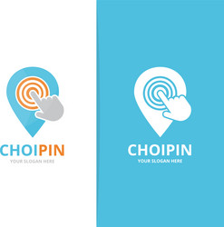 map pointer and click logo combination vector image