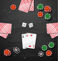 Poker gambling chips casino elements vector