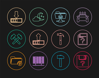 set line unknown document ftp folder download vector image
