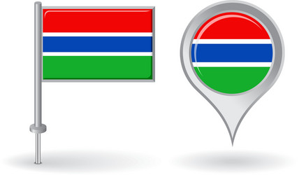 Gambian Flag Pin & Map Pointer vector image