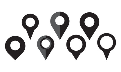 geolocation geotag locator icon set map place tag vector image