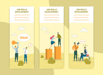 Job skills development web banners templates set vector