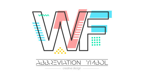 letters w and f merging of two initials vector image