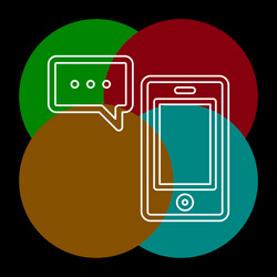 mobile icon with text message vector image
