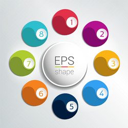 round infographic 8 steps net flow chart diagram vector image