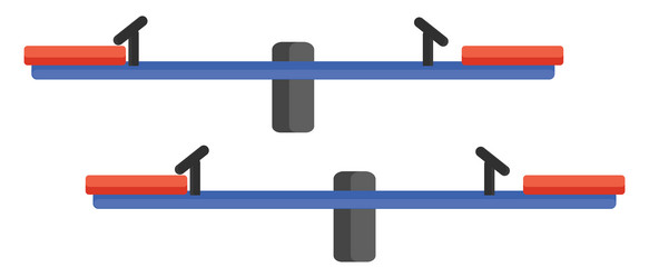 Kids see saw on a white background Royalty Free Vector Image