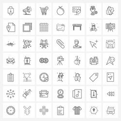 set 49 universal line icons network check vector image
