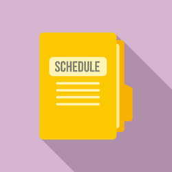 Syllabus folder schedule icon flat style vector