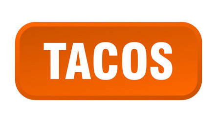 tacos button square 3d push vector image