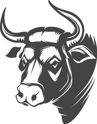 bull head emblem isolated on white background Vector Image