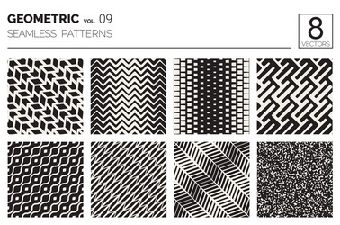 minimal geometric seamless patterns set vector image