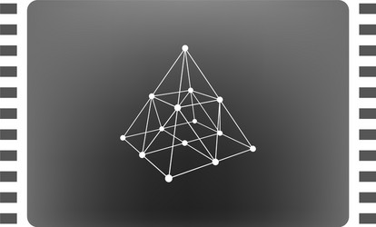 wire frame shape pyramid with connected lines vector image