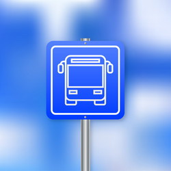 bus stop sign simple transportation tourist vector