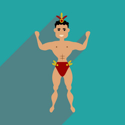 flat web icon with long shadow dancer man vector image