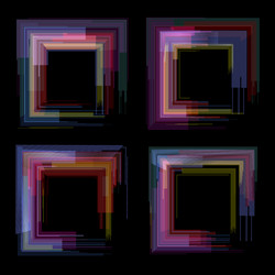 glitch elements set digital pixel noise color vector image