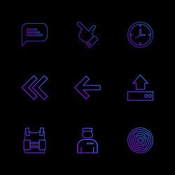 message like compass left rewind upload bag vector image