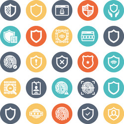 security isolated icons set every single c vector image