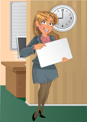 Businesswoman with text or logo background vector