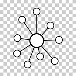 hub flat network icon connect structure symbol vector image