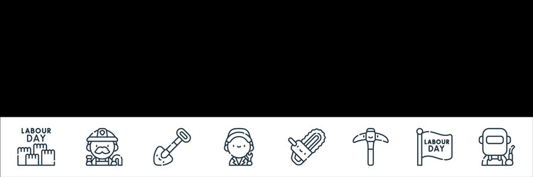 labour day line icons linear set quality vector image